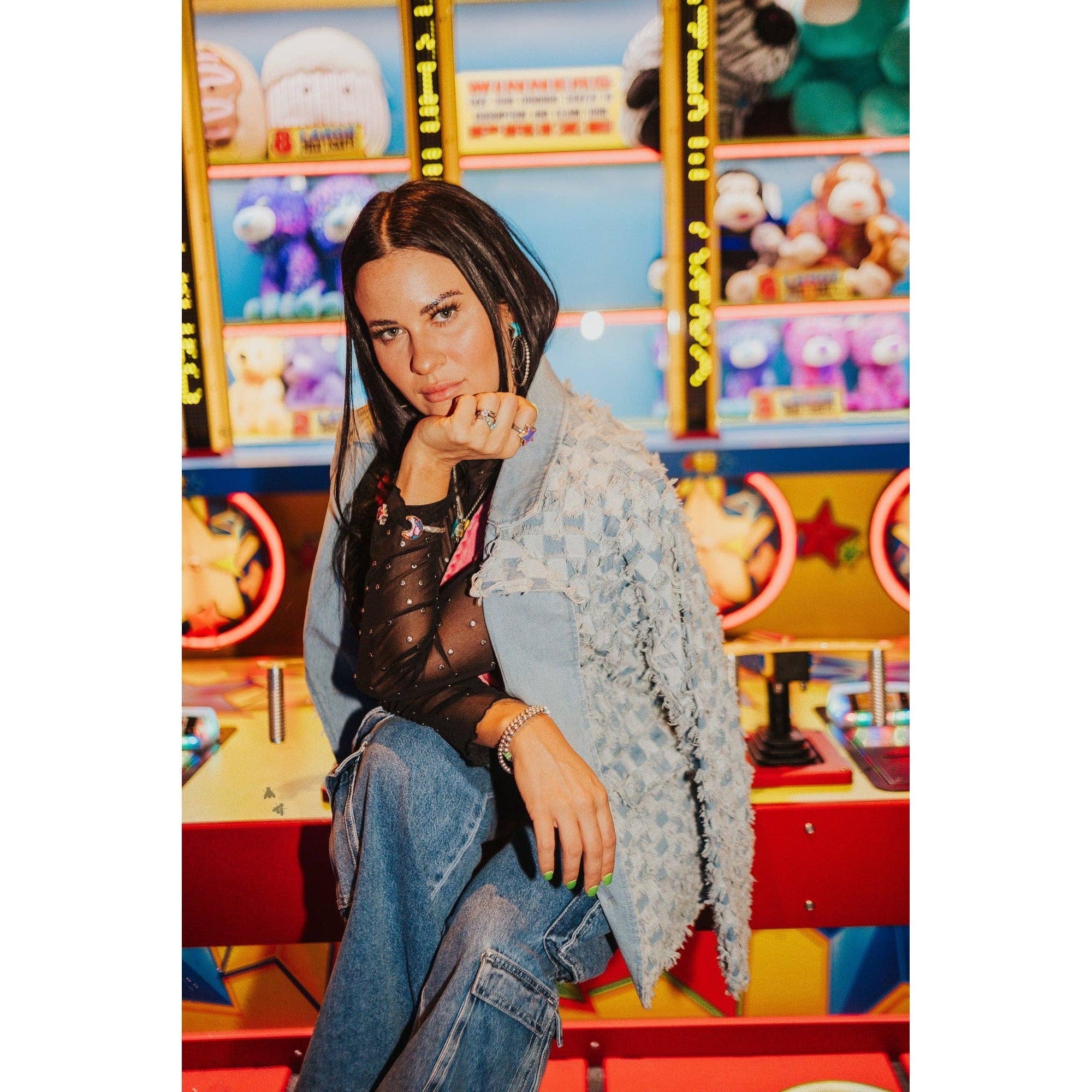 Checkity Check Blazer | Checkered Denim Jacket [Sizes SM - 2X]