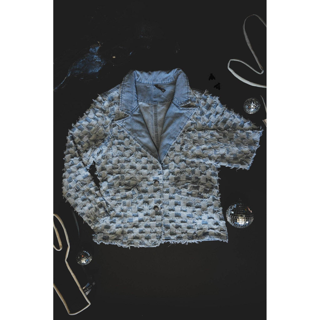 Checkity Check Blazer | Checkered Denim Jacket [Sizes SM - 2X]