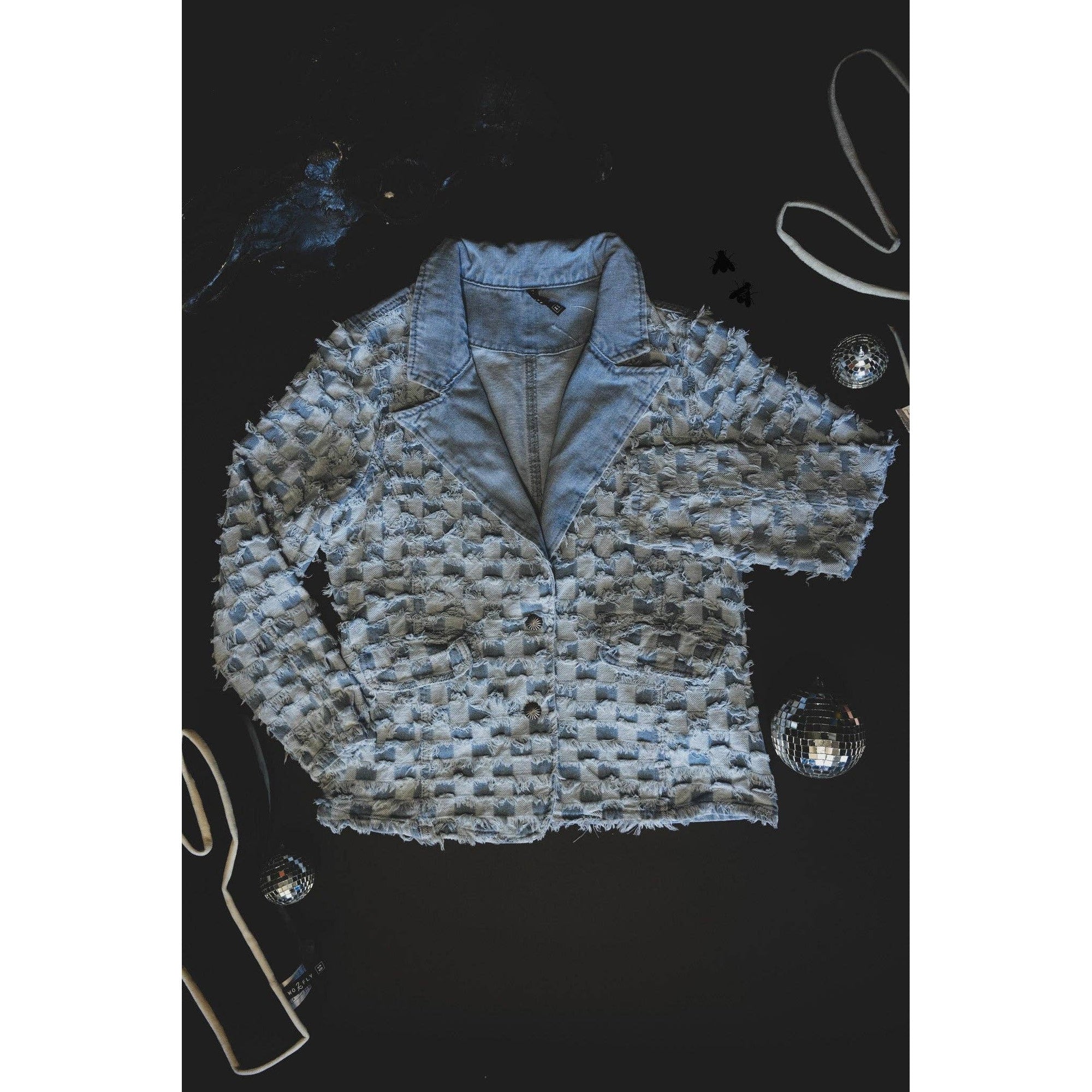 Checkity Check Blazer | Checkered Denim Jacket [Sizes SM - 2X]
