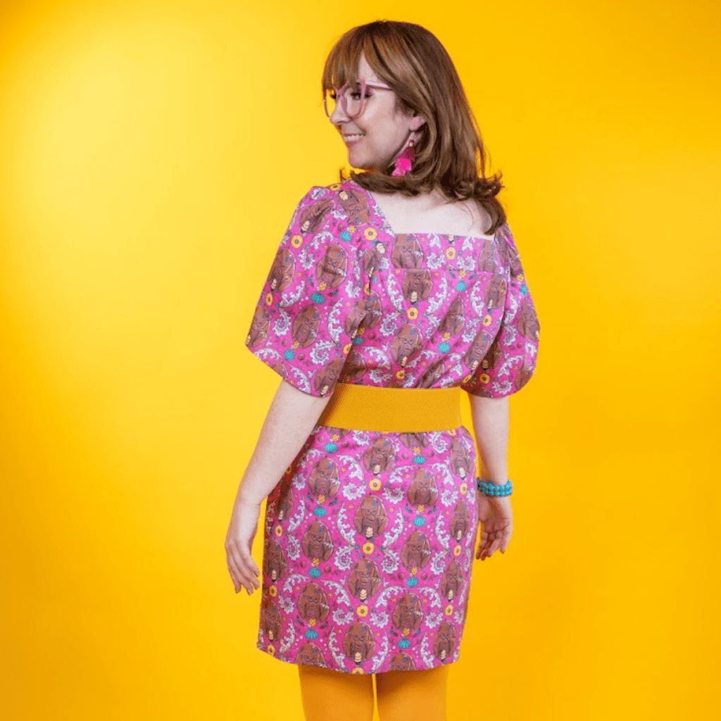 Cheeky Monkeys Square Neck Dress in Magenta Mini dress La Vie Bien Cheeky Monkeys Square Neck Dress in Magenta