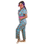 Cheeky Tiki Monkeys Jumpsuit in Blue Hawaiian Jumpsuit La Vie Bien Cheeky Tiki Monkeys Jumpsuit in Blue Hawaiian