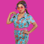 Cheeky Tiki Monkeys Jumpsuit in Blue Hawaiian Jumpsuit La Vie Bien Cheeky Tiki Monkeys Jumpsuit in Blue Hawaiian