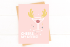 Cheers My Deers Cocktail Holiday Card by Five Dot Post