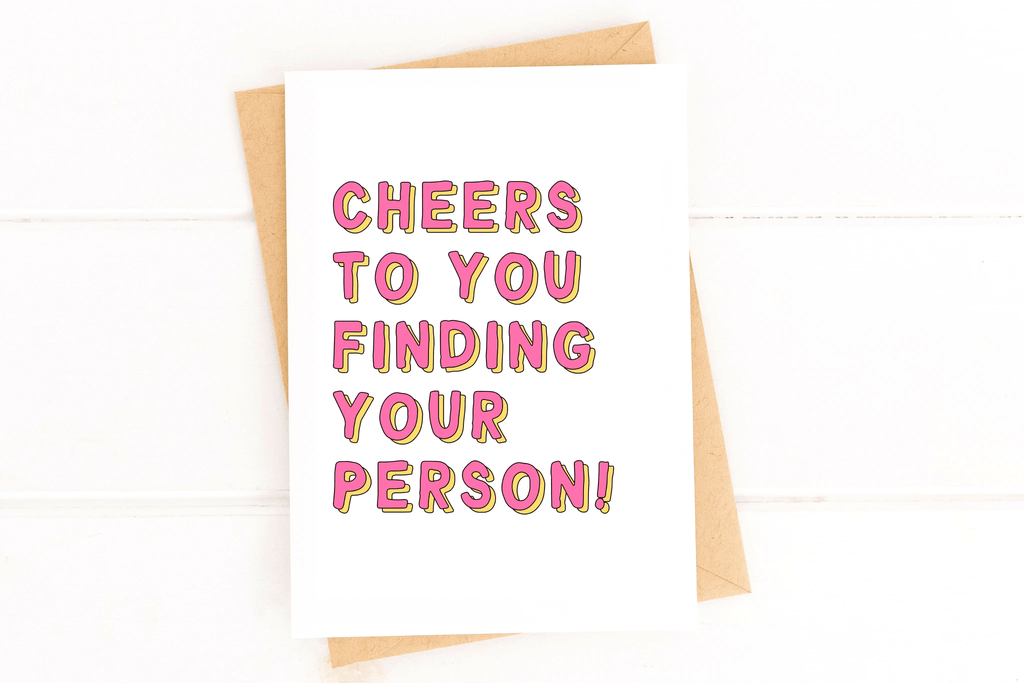 Cheers to Finding Your Person Inclusive Engagement Card by Five Dot Post