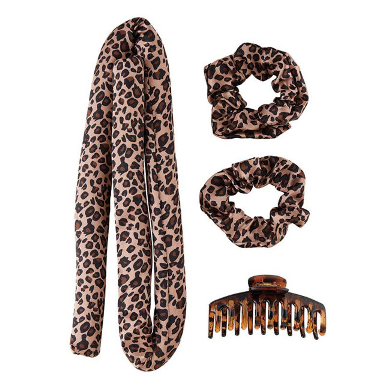 Cheetah Heatless Roller Set | 4 - Piece Hair Curler Set | Hair Accessories