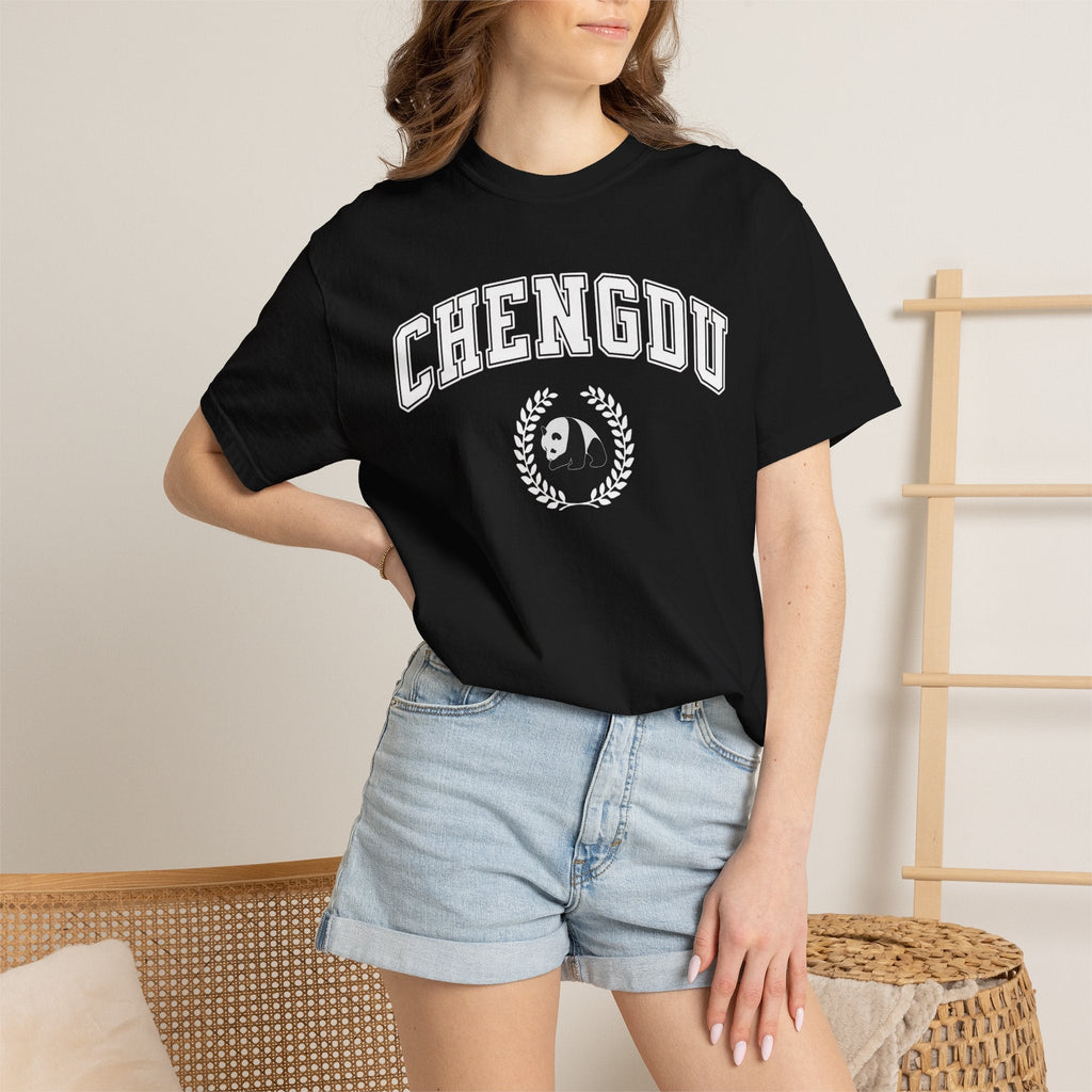 Chengdu Panda College-Style T-Shirt, Comfort Colors tee T-Shirt La Vie Bien Chengdu Panda College-Style T-Shirt, Comfort Colors tee