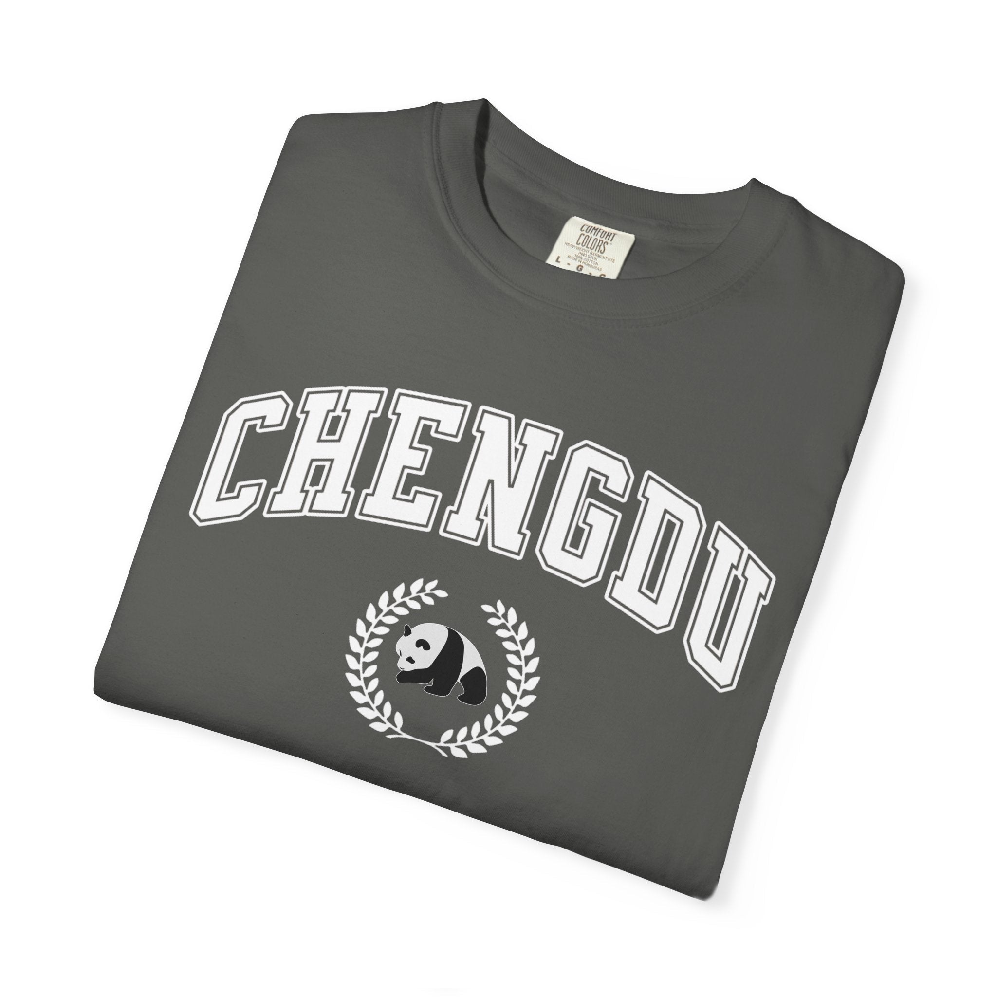 Chengdu Panda College-Style T-Shirt, Comfort Colors tee T-Shirt La Vie Bien Chengdu Panda College-Style T-Shirt, Comfort Colors tee