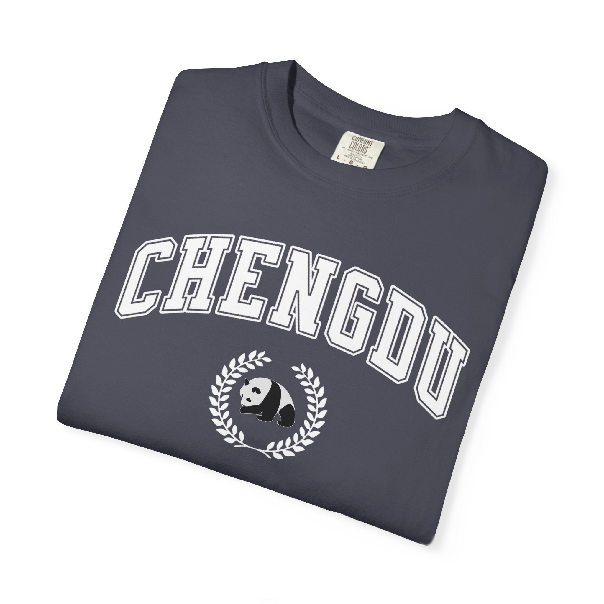 Chengdu Panda College-Style T-Shirt, Comfort Colors tee T-Shirt La Vie Bien Chengdu Panda College-Style T-Shirt, Comfort Colors tee