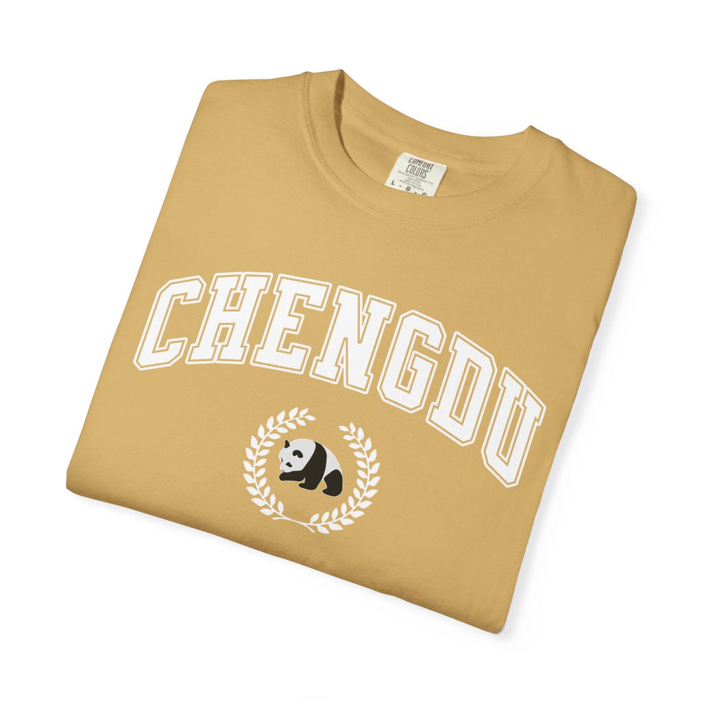 Chengdu Panda College-Style T-Shirt, Comfort Colors tee T-Shirt La Vie Bien Chengdu Panda College-Style T-Shirt, Comfort Colors tee