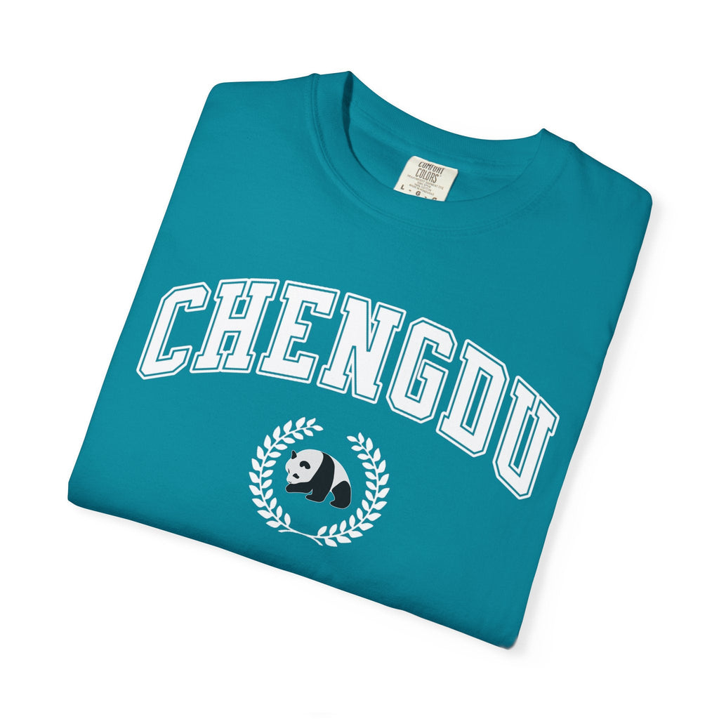 Chengdu Panda College-Style T-Shirt, Comfort Colors tee T-Shirt La Vie Bien Chengdu Panda College-Style T-Shirt, Comfort Colors tee