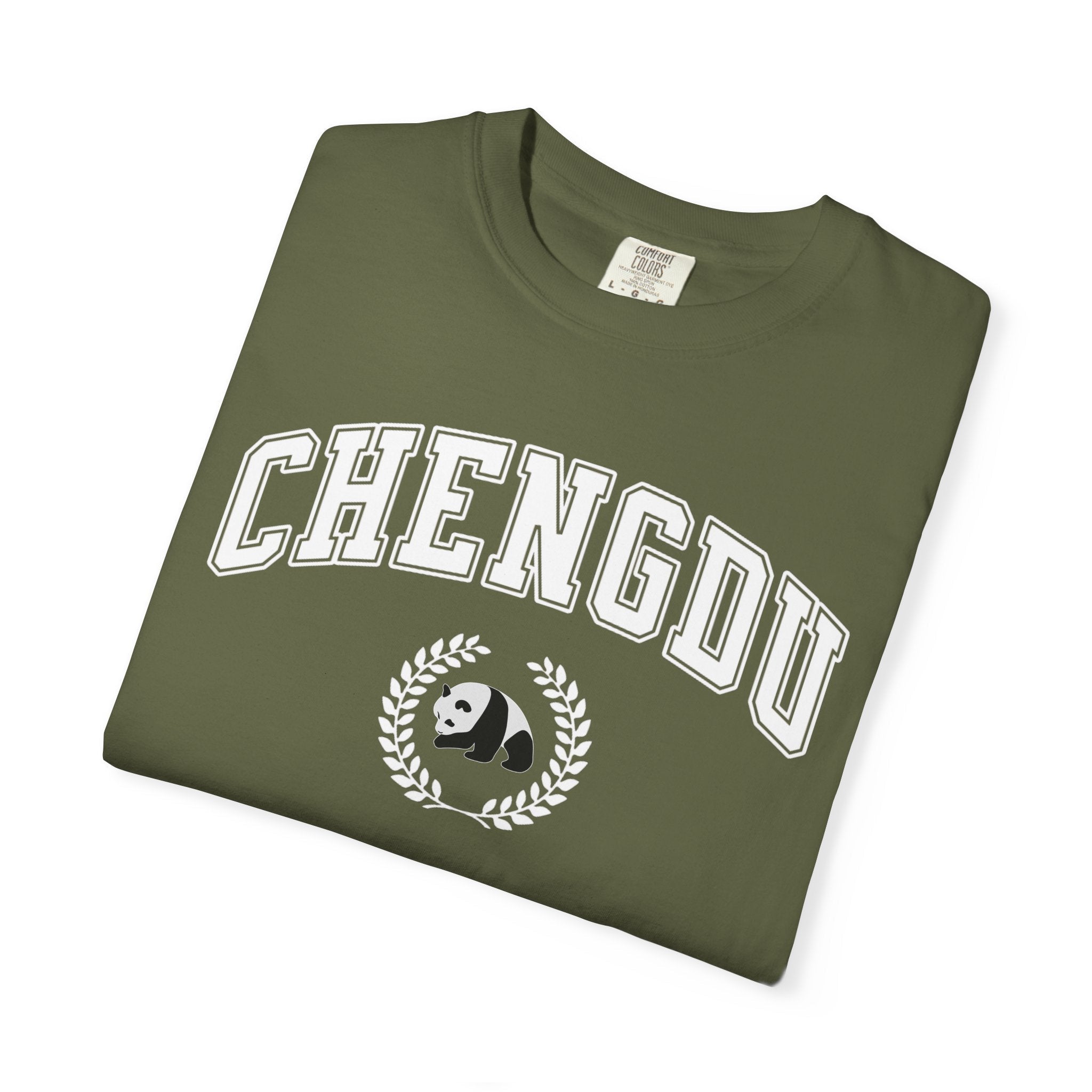 Chengdu Panda College-Style T-Shirt, Comfort Colors tee T-Shirt La Vie Bien Chengdu Panda College-Style T-Shirt, Comfort Colors tee