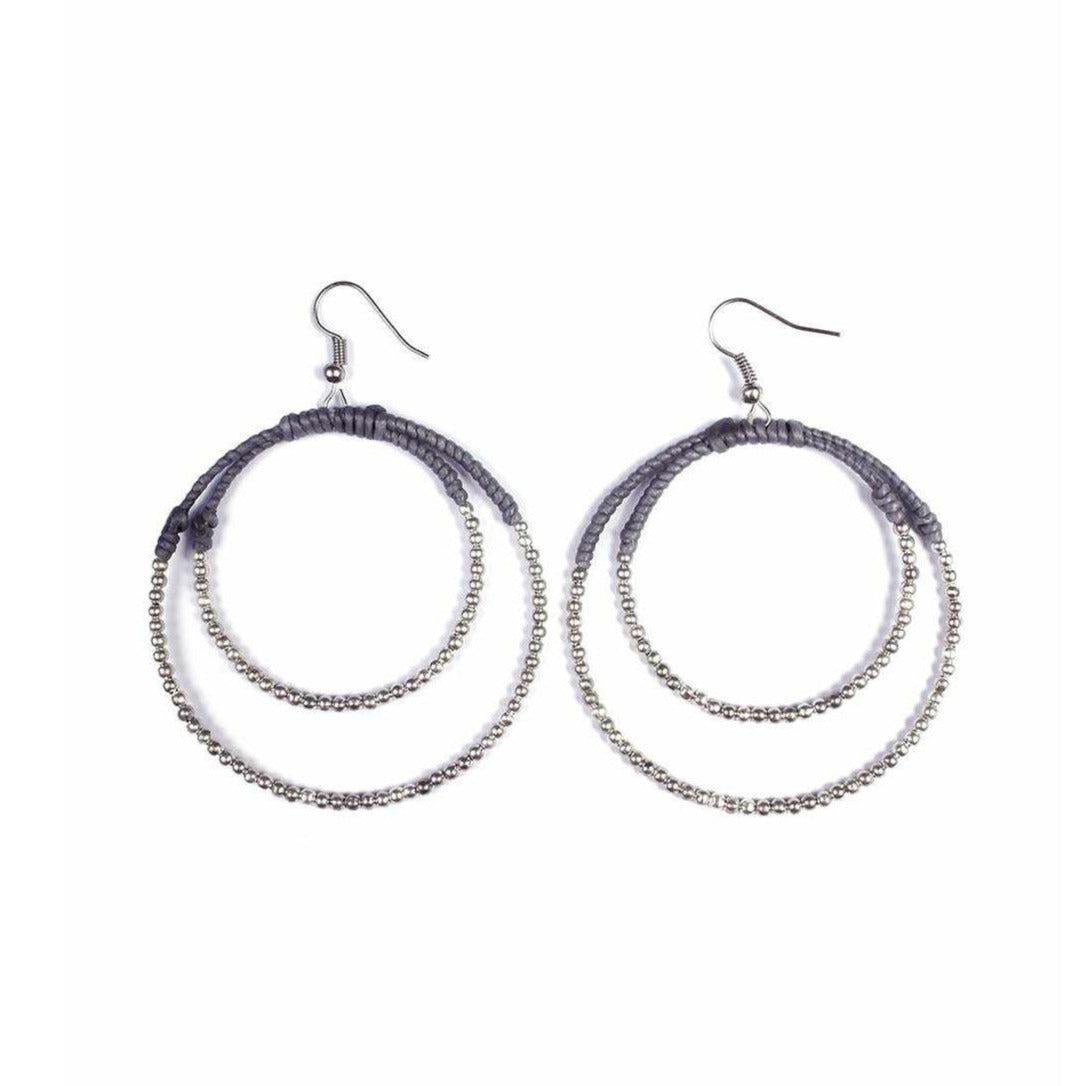 Cherish Brass Bead Hoop Earrings - Thailand Jewelry La Vie Bien Cherish Brass Bead Hoop Earrings - Thailand