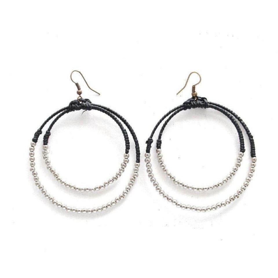 Cherish Brass Bead Hoop Earrings - Thailand Jewelry La Vie Bien Cherish Brass Bead Hoop Earrings - Thailand