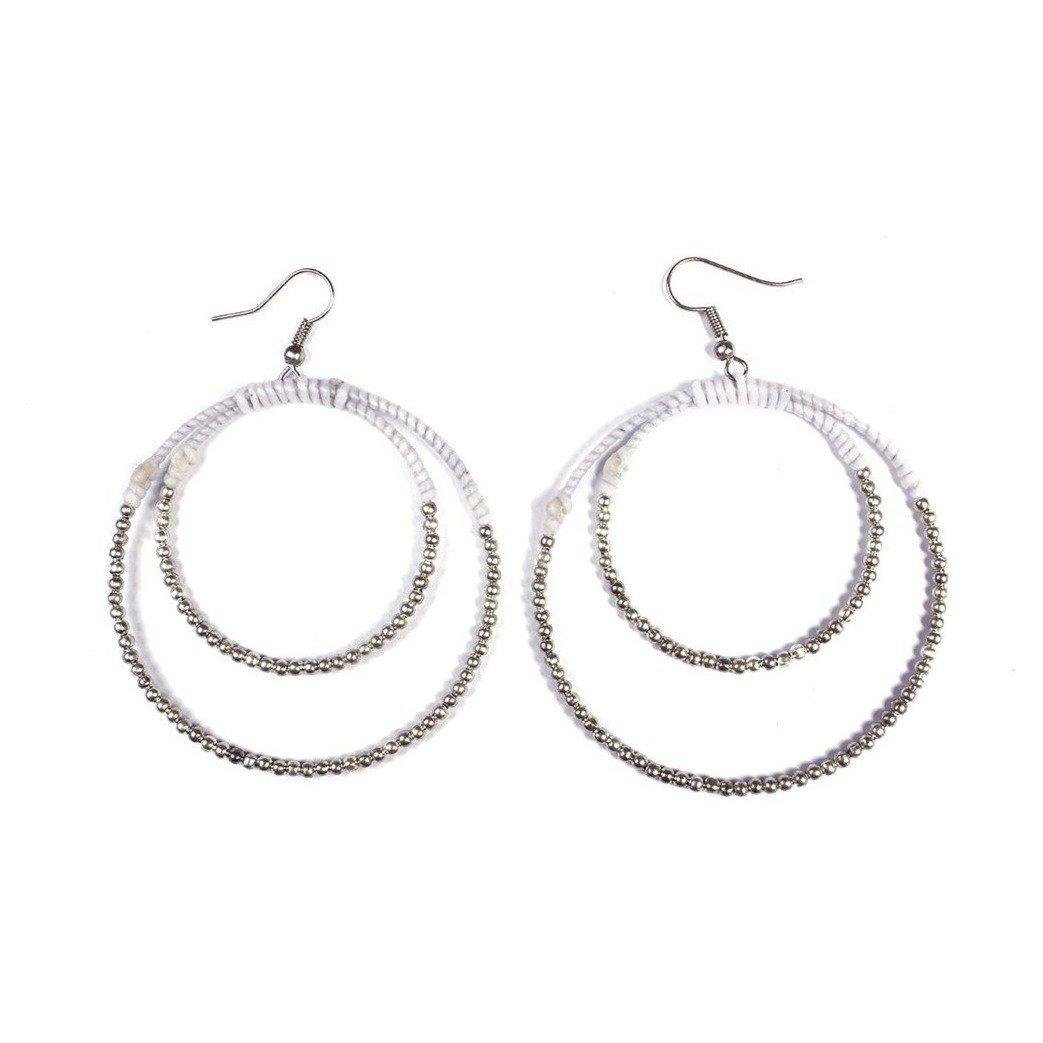 Cherish Brass Bead Hoop Earrings - Thailand Jewelry La Vie Bien Cherish Brass Bead Hoop Earrings - Thailand