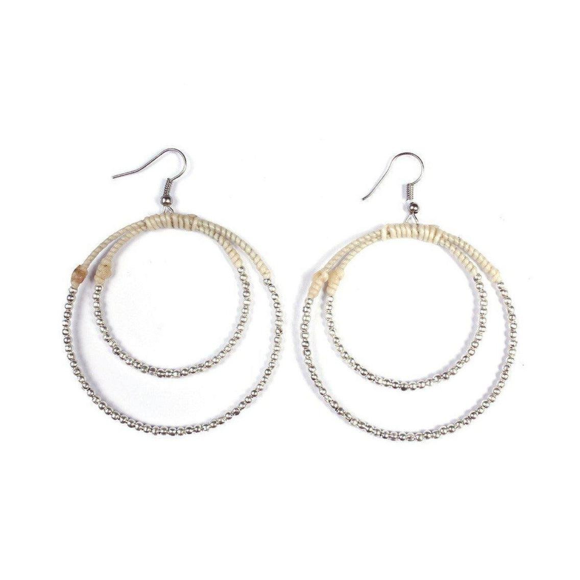 Cherish Brass Bead Hoop Earrings - Thailand Jewelry La Vie Bien Cherish Brass Bead Hoop Earrings - Thailand