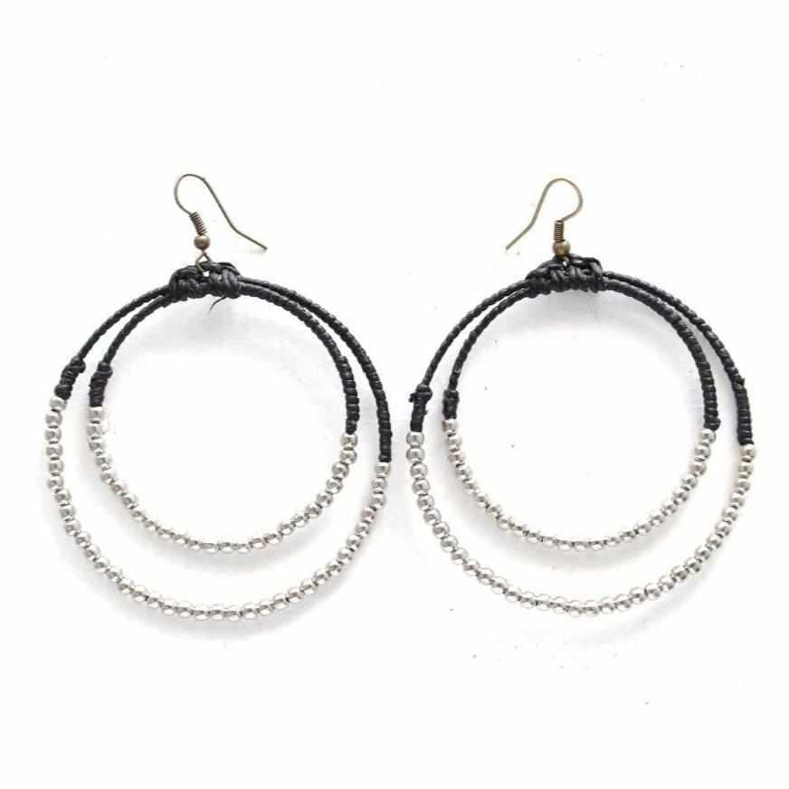 Cherish Brass Bead Hoop Earrings - Thailand Jewelry La Vie Bien Cherish Brass Bead Hoop Earrings - Thailand