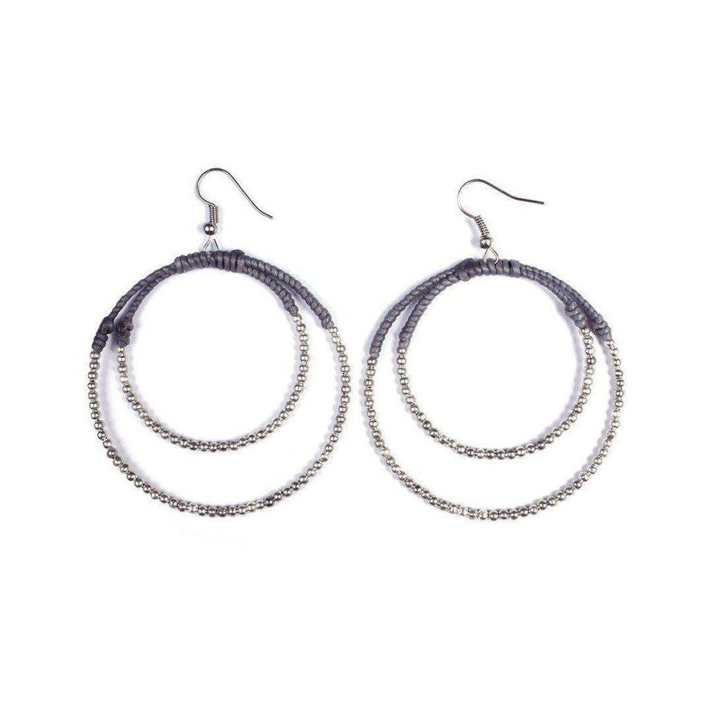 Cherish Brass Bead Hoop Earrings - Thailand Jewelry La Vie Bien Cherish Brass Bead Hoop Earrings - Thailand