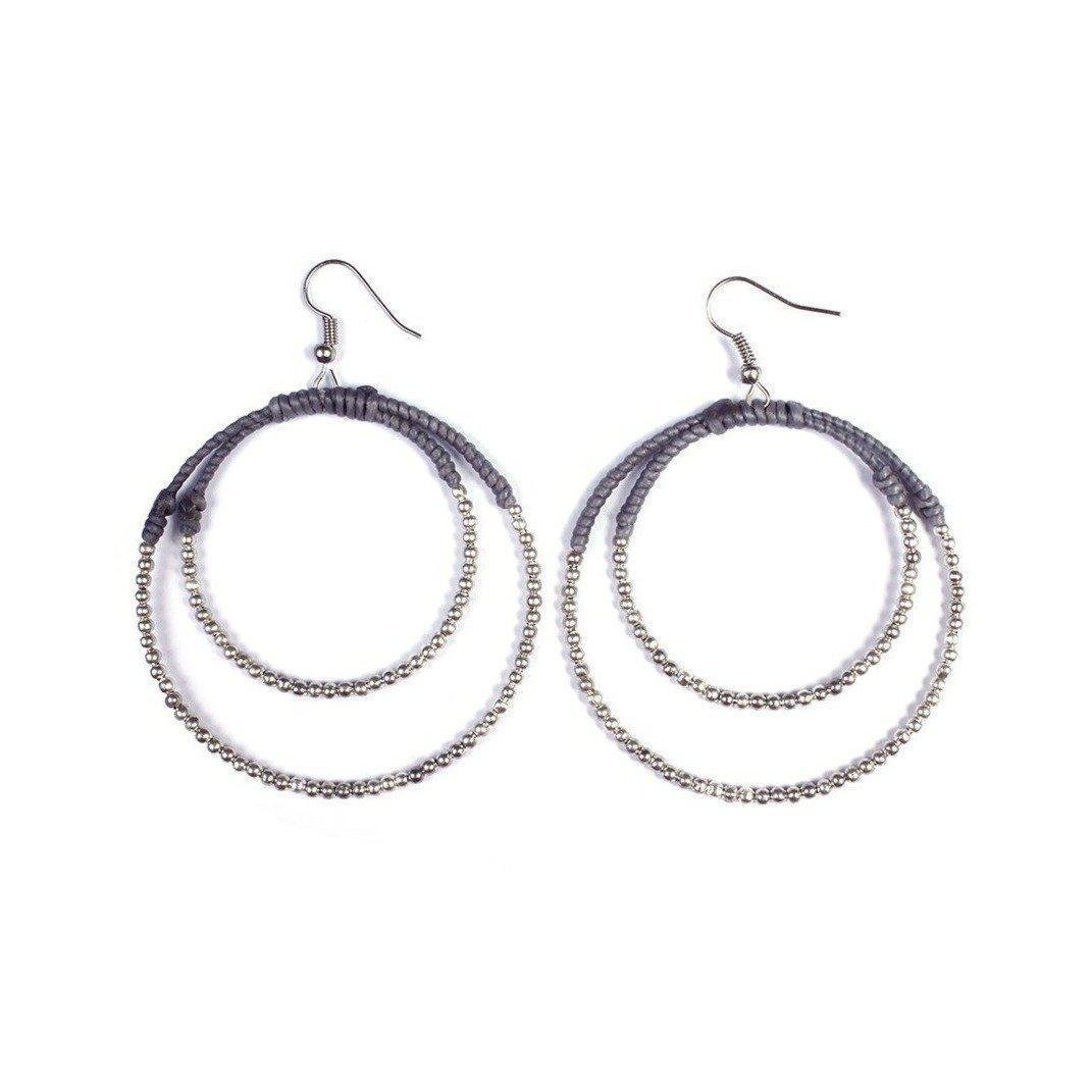 Cherish Brass Bead Hoop Earrings - Thailand Jewelry La Vie Bien Cherish Brass Bead Hoop Earrings - Thailand
