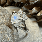 Cherish Moonstone Claddagh Ring in Sterling Silver Ring La Vie Bien Cherish Moonstone Claddagh Ring in Sterling Silver