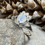 Cherish Moonstone Claddagh Ring in Sterling Silver Ring La Vie Bien Cherish Moonstone Claddagh Ring in Sterling Silver