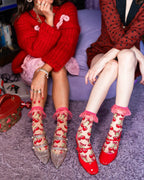 Cherry Bow Ruffle Sheer Crew Sock by Sock Candy