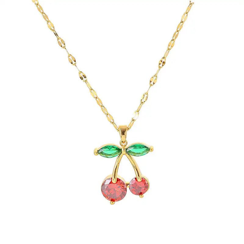 Cherry Charm Necklace Accessories La Vie Bien Cherry Charm Necklace