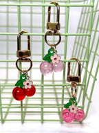 Cherry Flower Blossom Metal Keychain and Bag Charm by Why Begin