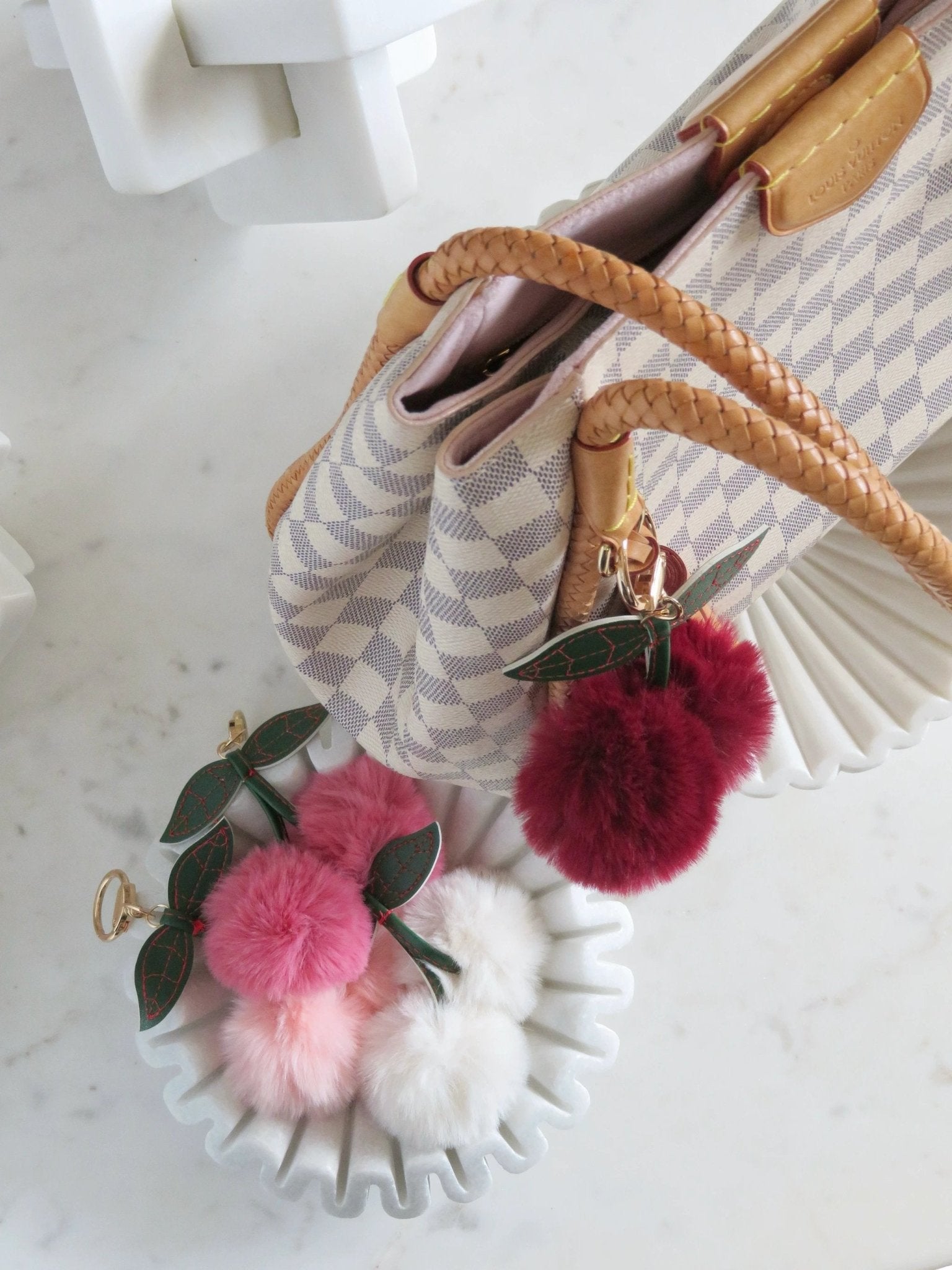 Cherry Fur Key Chain/ Bag Charm