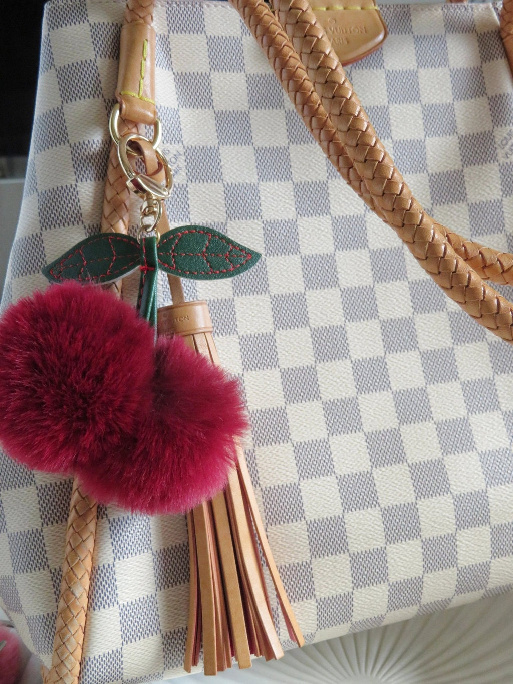 Cherry Fur Key Chain/ Bag Charm