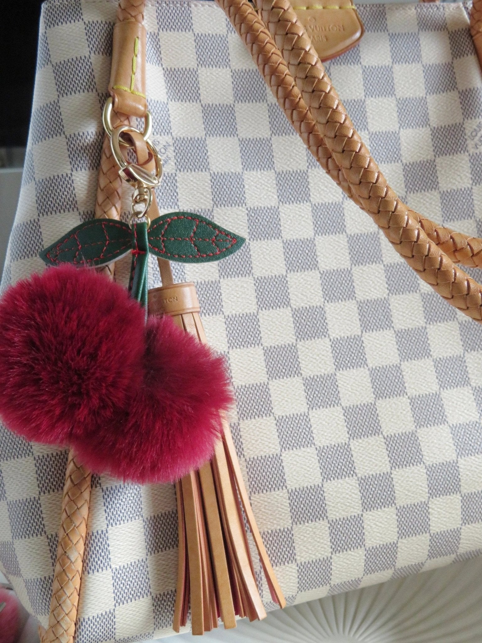 Cherry Fur Key Chain/ Bag Charm