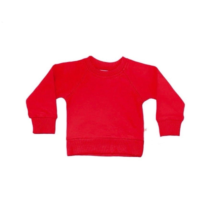 Cherry Red Crewneck Terry Sweatshirt Sweatshirt La Vie Bien Cherry Red Crewneck Terry Sweatshirt