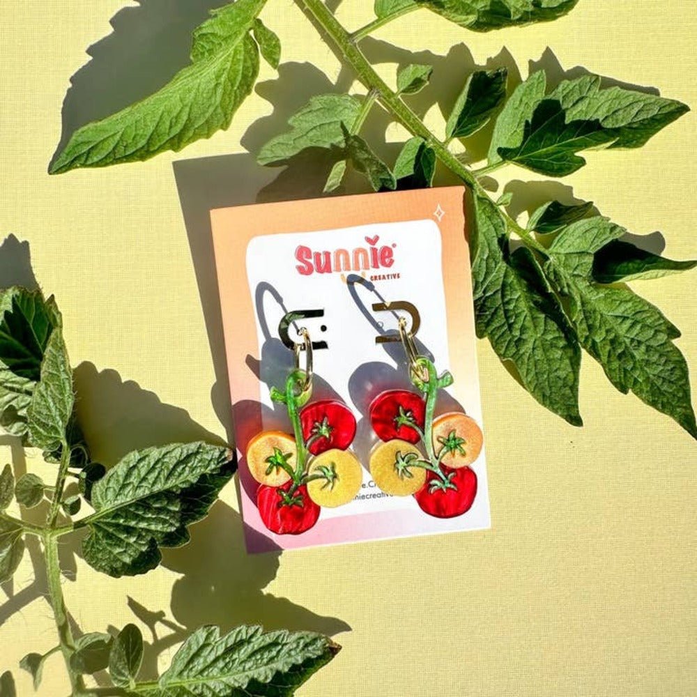 Cherry Tomato Acrylic Dangle Earrings and Accessories La Vie Bien Cherry Tomato Acrylic Dangle