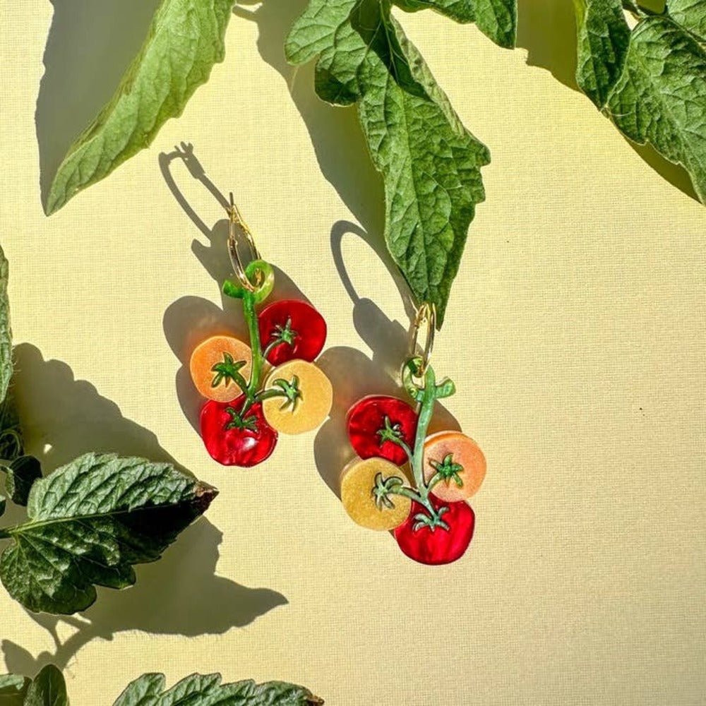 Cherry Tomato Acrylic Dangle Earrings and Accessories La Vie Bien Cherry Tomato Acrylic Dangle
