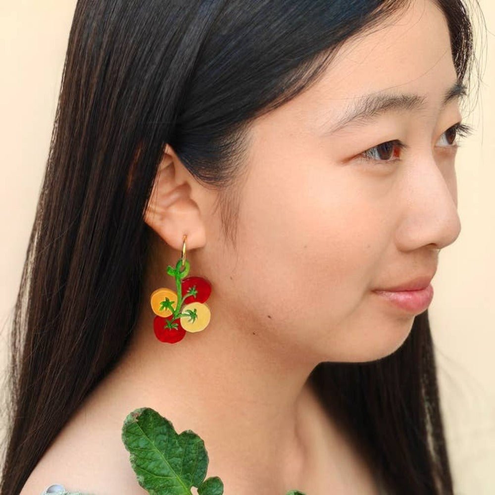 Cherry Tomato Acrylic Dangle Earrings and Accessories La Vie Bien Cherry Tomato Acrylic Dangle