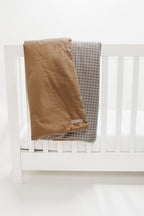 Chestnut Gingham Quilted Blanket La Vie Bien Chestnut Gingham Quilted Blanket