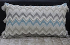 Chevron Throw Pillow for Sofa with Braid and Tassels 14"x24" Throw Pillow La Vie Bien Chevron Throw Pillow for Sofa with Braid and Tassels 14"x24"