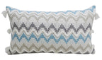 Chevron Throw Pillow for Sofa with Braid and Tassels 14"x24" Throw Pillow La Vie Bien Chevron Throw Pillow for Sofa with Braid and Tassels 14"x24"