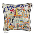 Chicago Hand - Embroidered Pillow by CatStudio Pillows La Vie Bien Chicago Hand - Embroidered Pillow by CatStudio