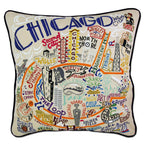 Chicago Hand - Embroidered Pillow by CatStudio Pillows La Vie Bien Chicago Hand - Embroidered Pillow by CatStudio