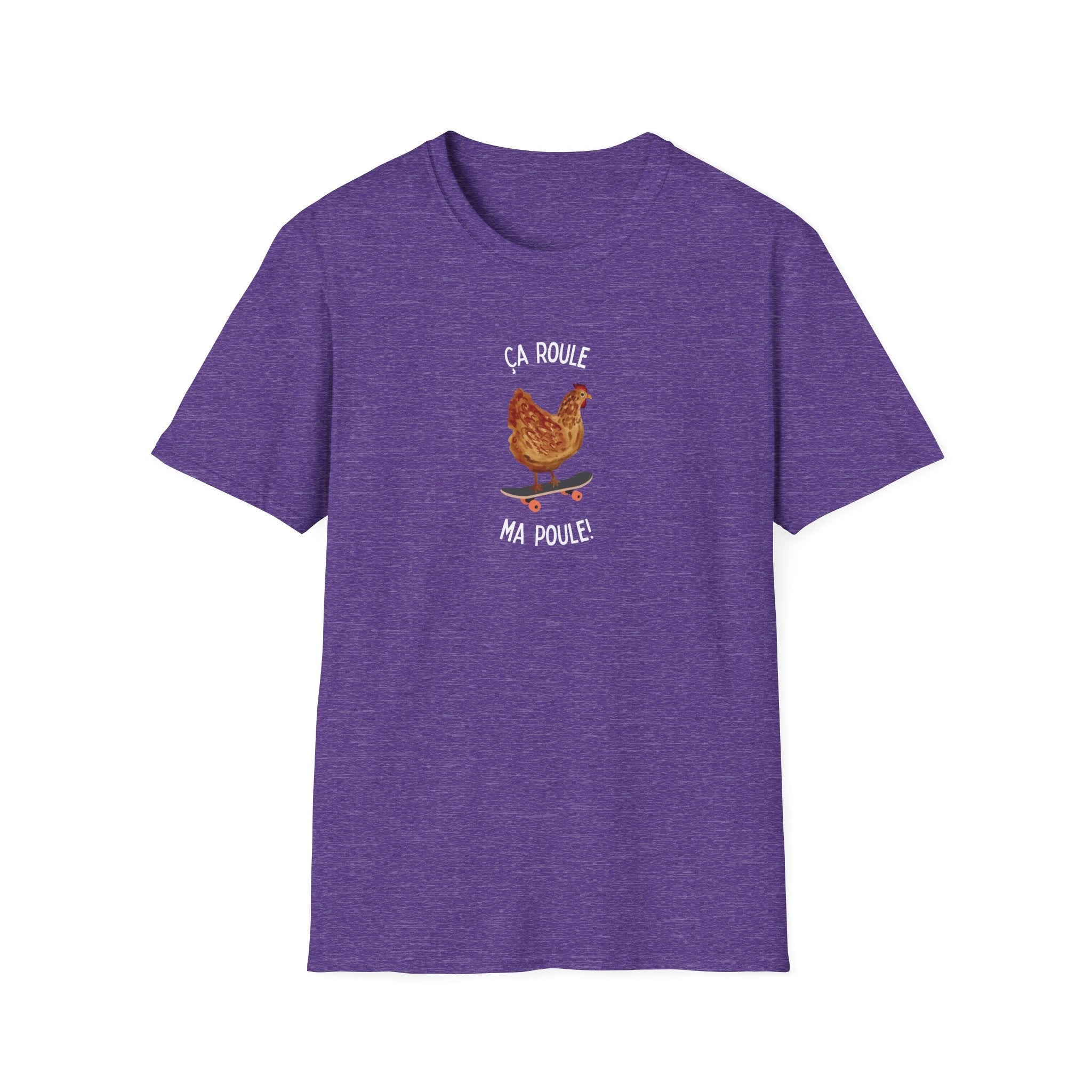 Chicken Skateboard T-Shirt — “Ça Roule Ma Poule” Funny French Hen Graphic Tee T-Shirt La Vie Bien Chicken Skateboard T-Shirt — “Ça Roule Ma Poule” Funny French Hen Graphic Tee
