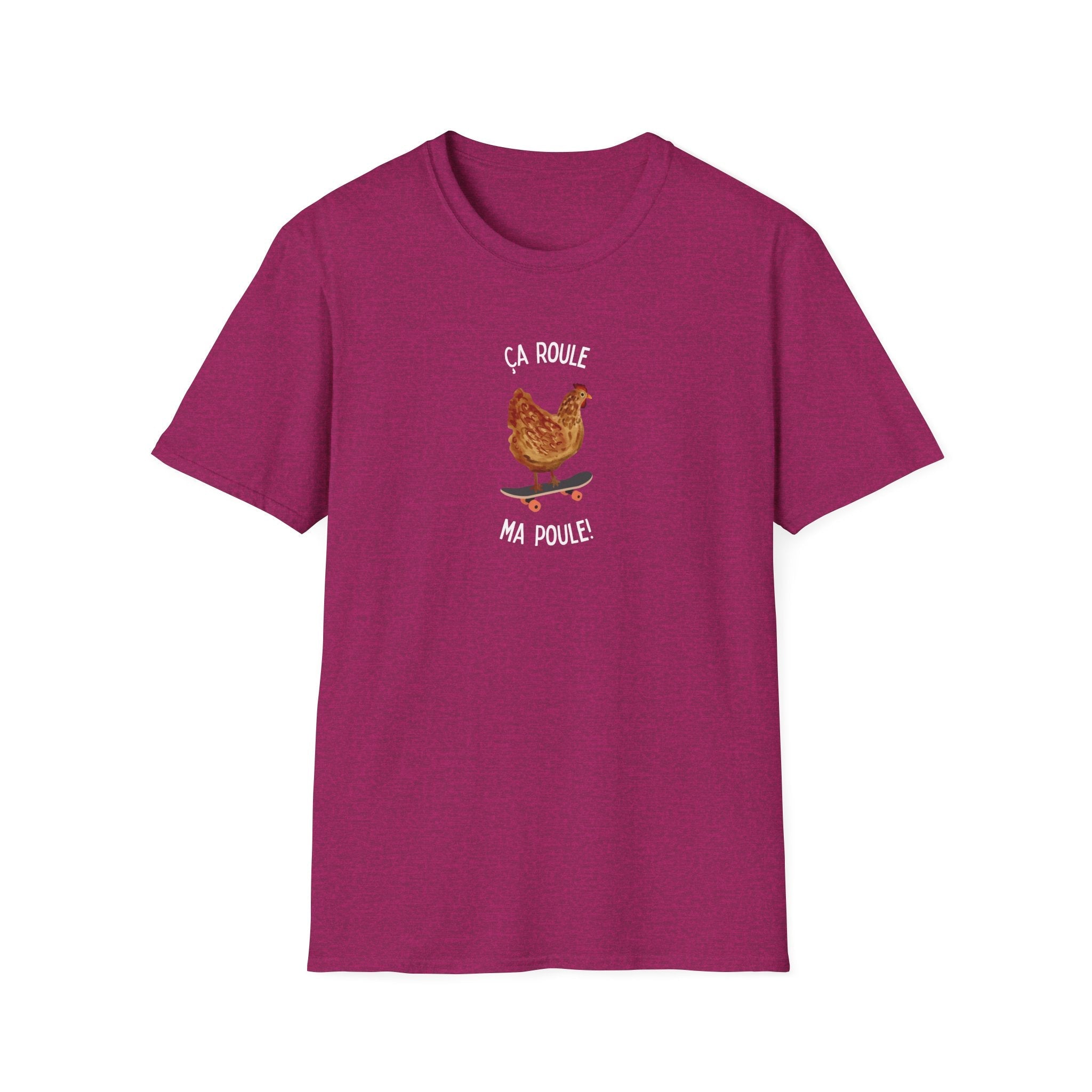 Chicken Skateboard T-Shirt — “Ça Roule Ma Poule” Funny French Hen Graphic Tee T-Shirt La Vie Bien Chicken Skateboard T-Shirt — “Ça Roule Ma Poule” Funny French Hen Graphic Tee