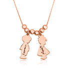 Children Charms Necklace with Arabic Name Engraved La Vie Bien Children Charms Necklace with Arabic Name Engraved