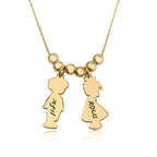 Children Charms Necklace with Hebrew Name Engraved La Vie Bien Children Charms Necklace with Hebrew Name Engraved