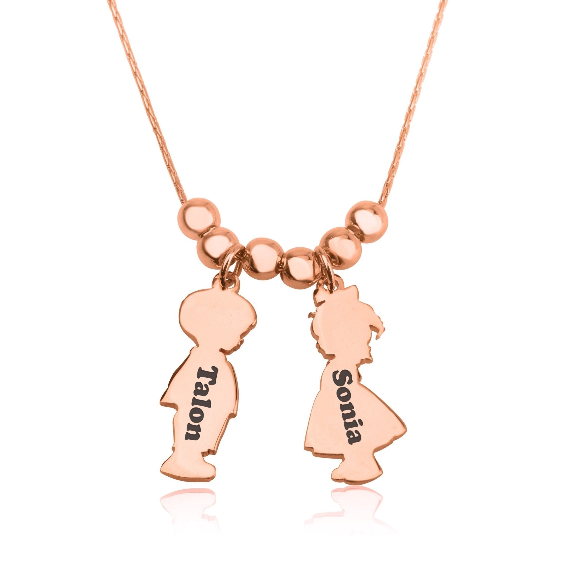 Children Charms Necklace with Name Engraved La Vie Bien Children Charms Necklace with Name Engraved