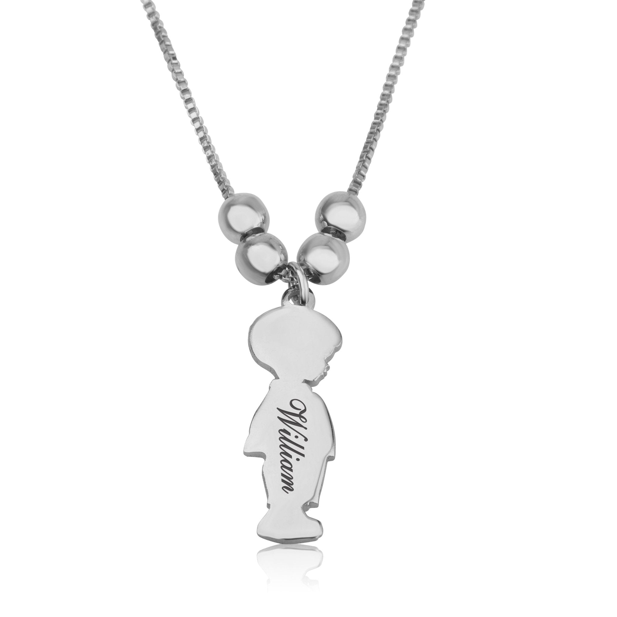 Children Charms Necklace with Name Engraved La Vie Bien Children Charms Necklace with Name Engraved