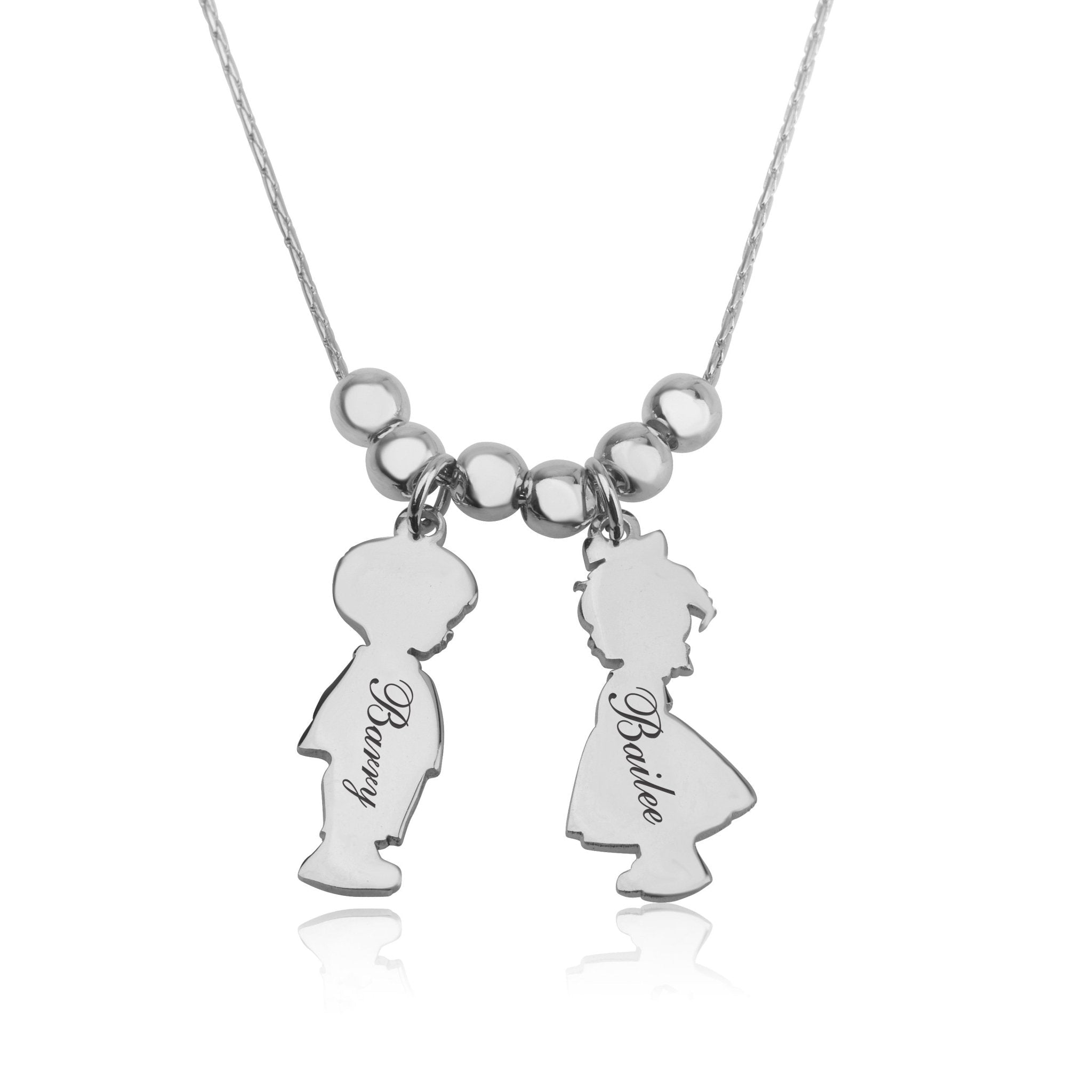 Children Charms Necklace with Name Engraved La Vie Bien Children Charms Necklace with Name Engraved
