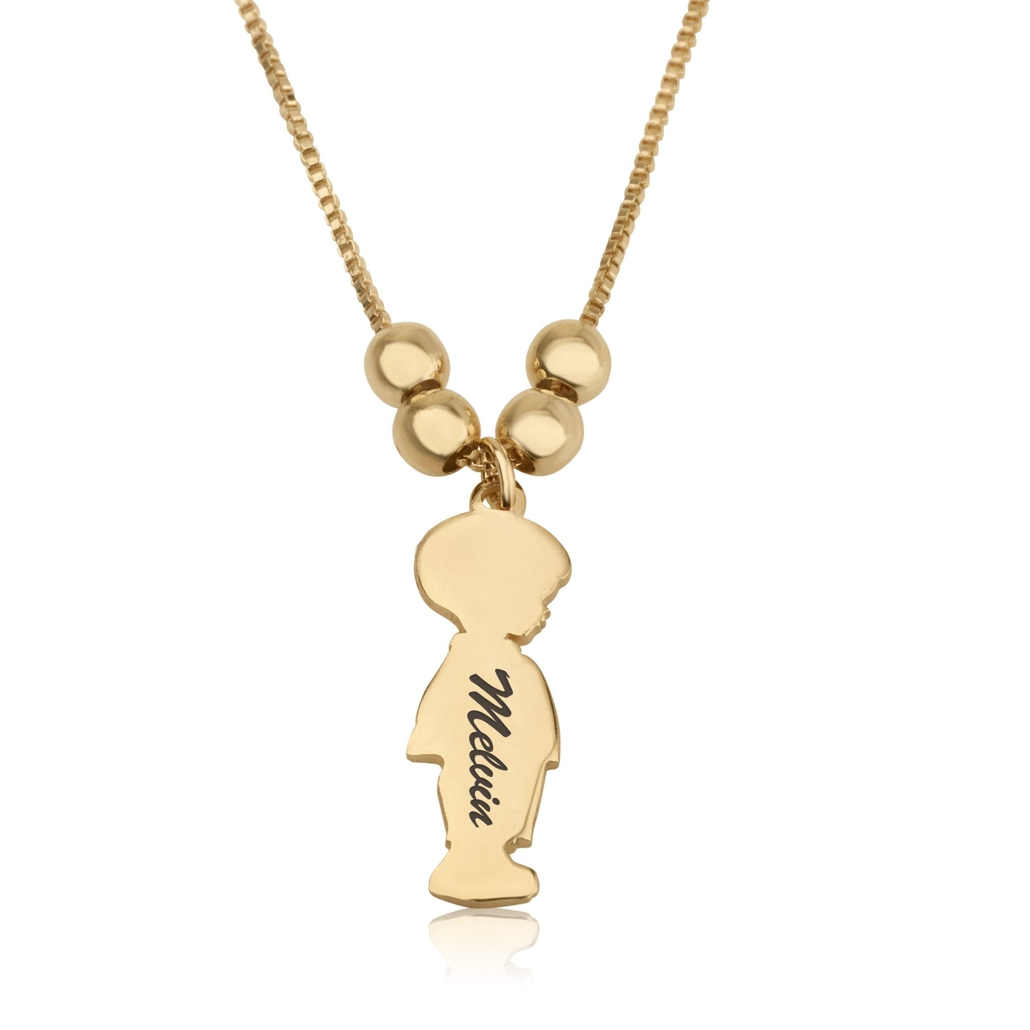 Children Charms Necklace with Name Engraved La Vie Bien Children Charms Necklace with Name Engraved