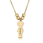 Children Charms Necklace with Russian Name Engraved La Vie Bien Children Charms Necklace with Russian Name Engraved