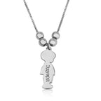 Children Charms Necklace with Russian Name Engraved La Vie Bien Children Charms Necklace with Russian Name Engraved