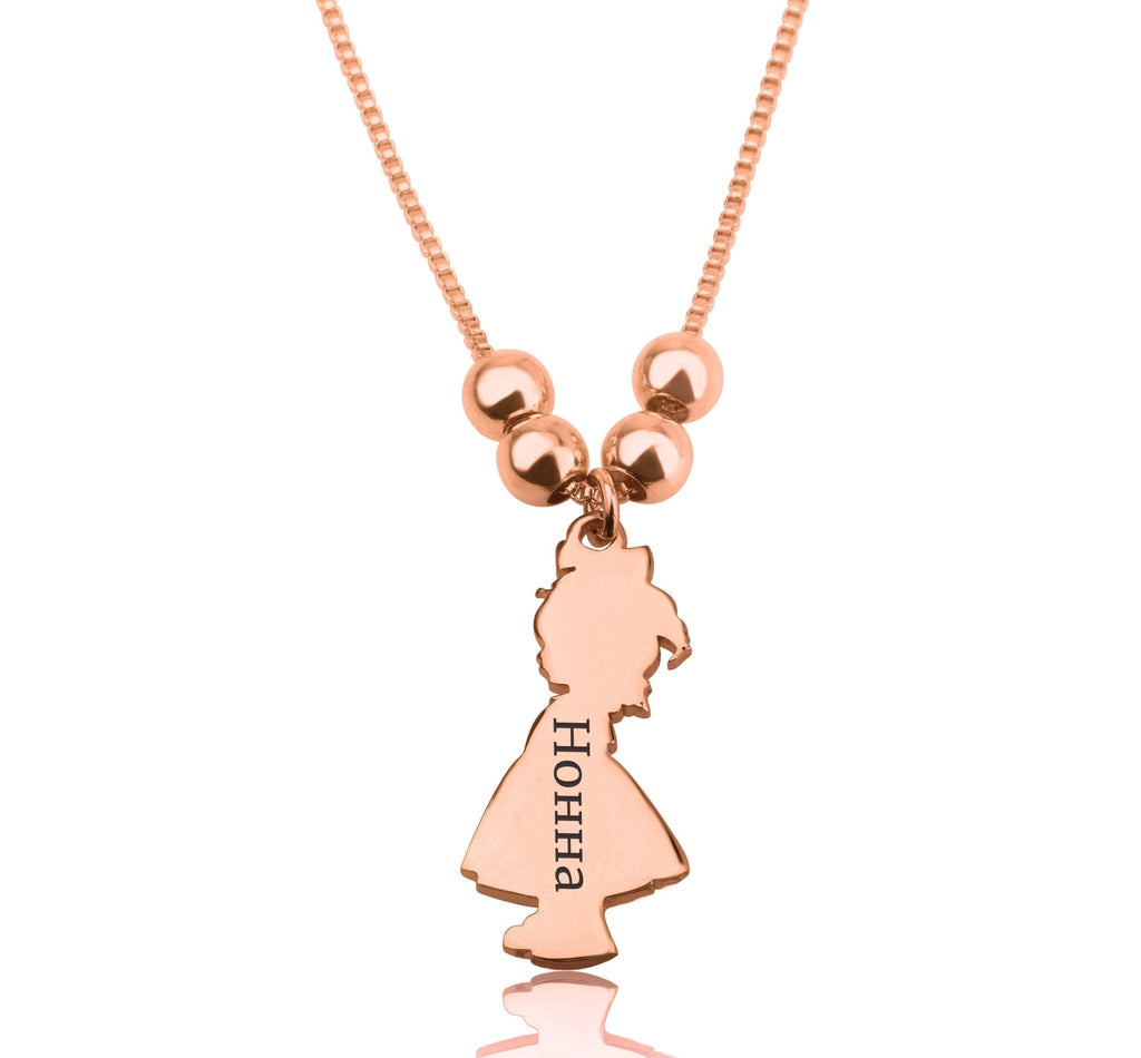 Children Charms Necklace with Russian Name Engraved La Vie Bien Children Charms Necklace with Russian Name Engraved